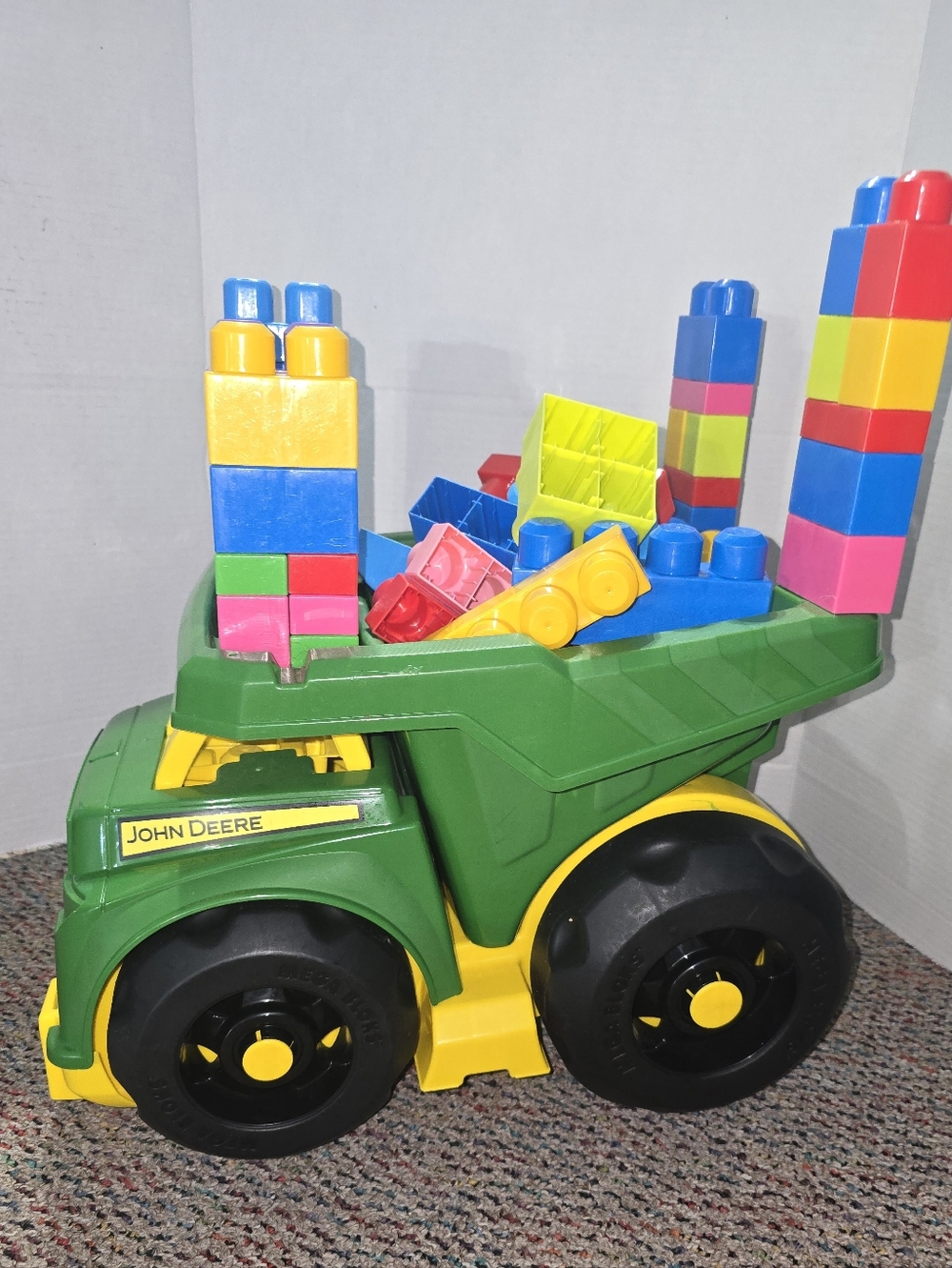 MEGA BLOKS Fisher-Price Building Toy Blocks John Deere Dump Truck Tractor